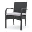 Chaise de salle à manger Pe de 2 - gris, coussin extérieur amovible Kd, chaise avec coussins d'eau, résine protégée et fer pour le jardin