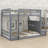 Bunk Bed with APP-Controlled 7-Color LED Lights, USB Ports, Shelves and 2  Drawers-1811547223