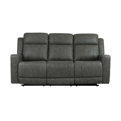 Canapé inclinable double, microfibre polie gris anthracite