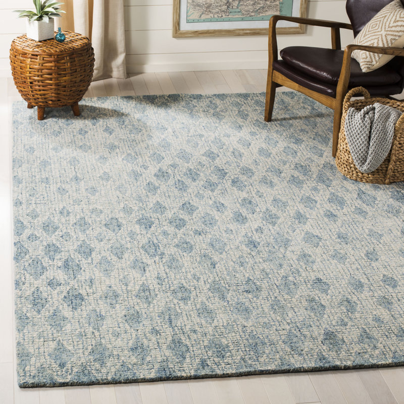 Stanardsville Geometric Wool Hand Woven Area Rug, Rectangle 152 x 229 cm