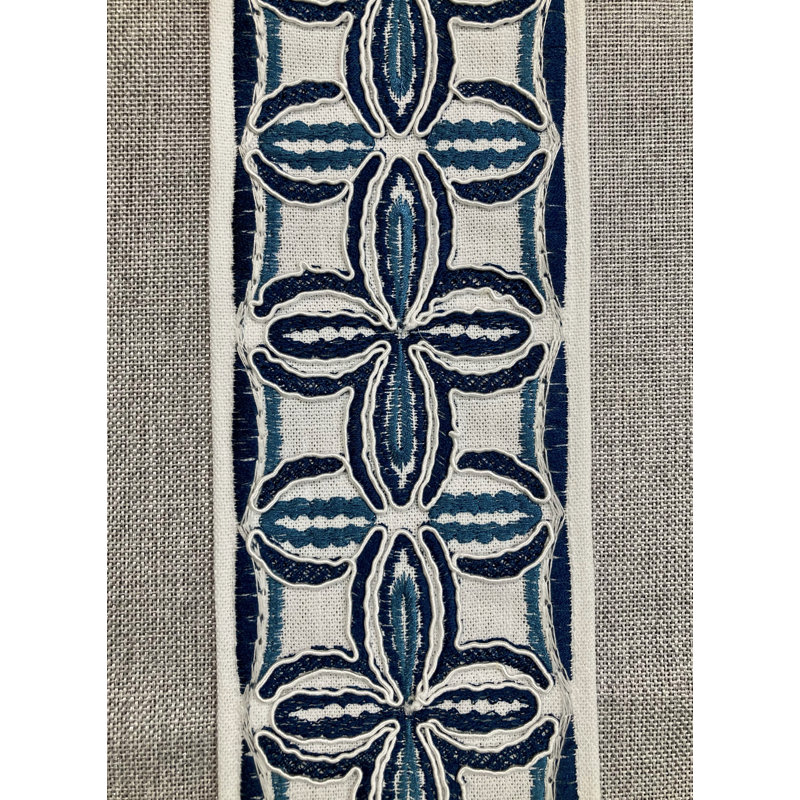 Bande de tissu de broderie tissée avec bordure de 4 po de largeur vendue à la verge