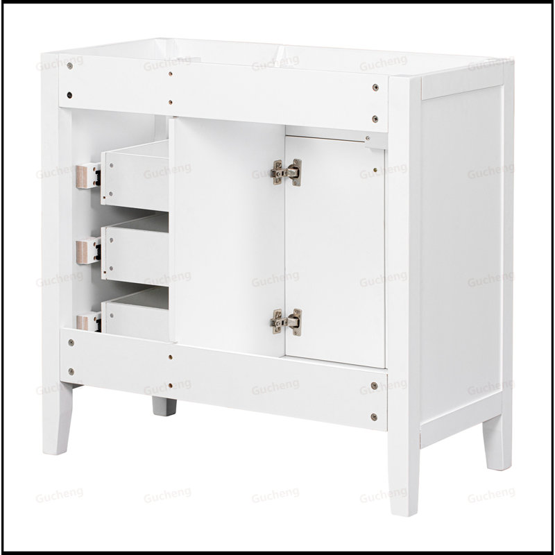 36Inch Bathroom Vanity Base Only, White