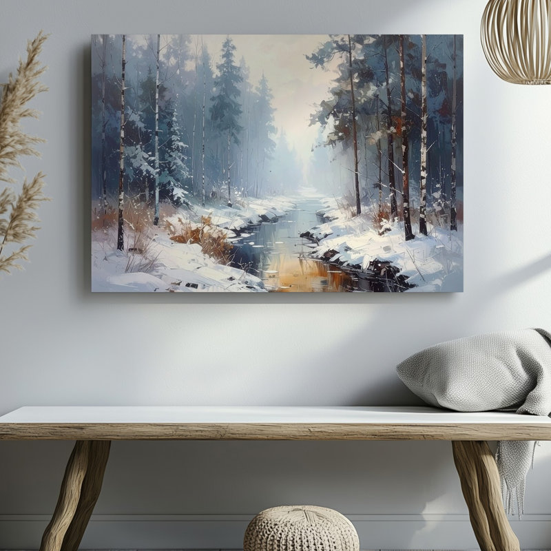 Toile Misty Winter Stream, H 30 po x l 40 po