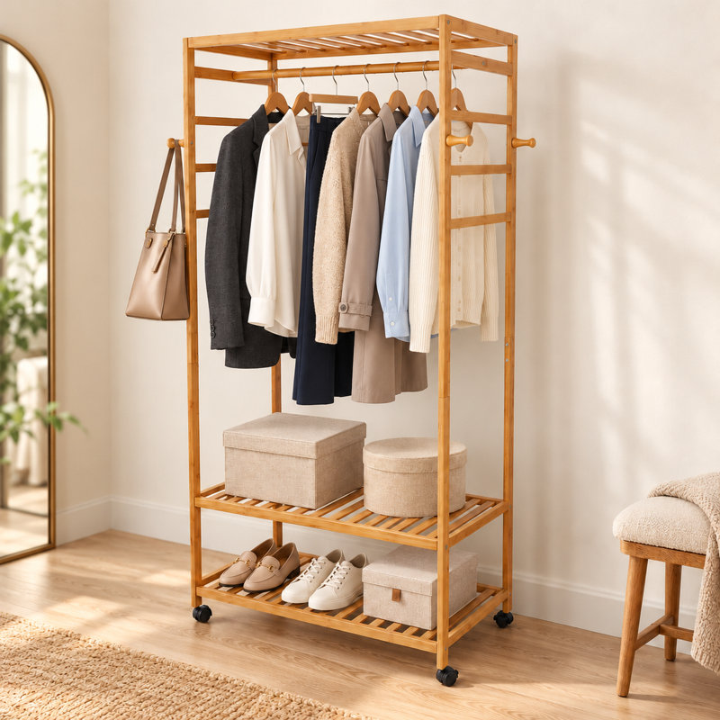Billman 78.5 cm Rolling Clothes Rack
