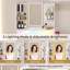 Coiffeuse avec système d'éclairage intelligent, 2 ports et tiroirs pour le maquillage des femmes, meuble-lavabo blanc de luxe - boutons sensibles, éclairage réglable, décor de chambre à coucher