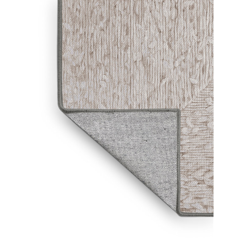 Machine Washable Gray Area Rug, Rectangle 7' x 9'