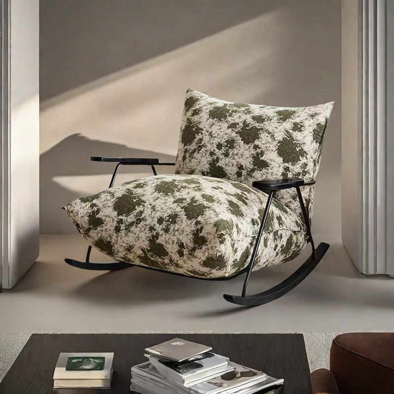 Fauteuil à bascule rétro italien simple décontracté