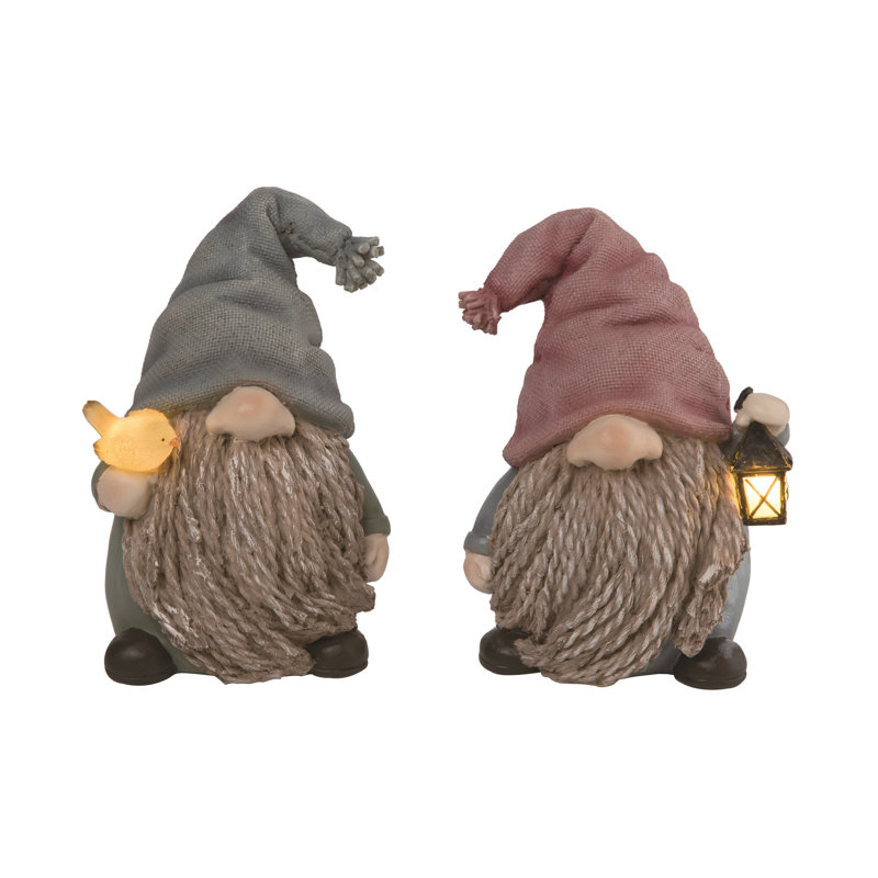  Ensemble de 2 gnomes tressés en résine