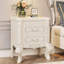 Table de chevet avec tiroirs - table de bout sculptée classique de 20 po, table de chevet à 2 tiroirs pour la chambre à coucher, mobilier d'appoint rétro