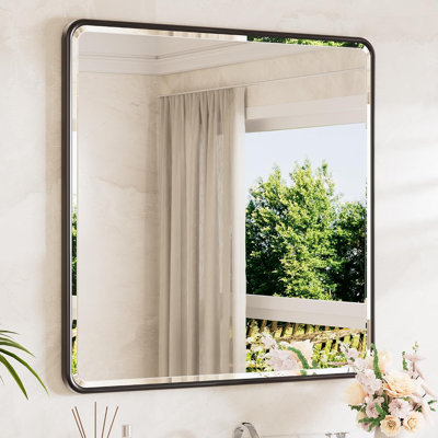 Miroir de salle de bain noir pour salle de bain 36 x 36