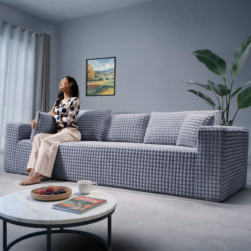 3 Seater Corduroy Sofa, Grey