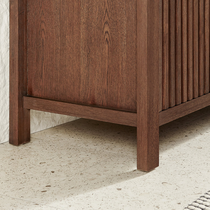 Shenzhen 30" Single Sink Bath Vanity in Aged Dark Brown Oak with White Grain Composite Stone Top, 30"