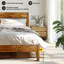 Base de lit plateforme en bois massif Acacia Premium Emery avec tête de lit incluse, aucun sommier requis, capacité de poids de 800 lb.-1230953381-1230953383