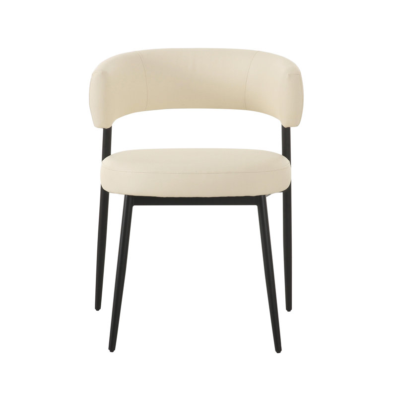 Chaise en cuir crème végétalien