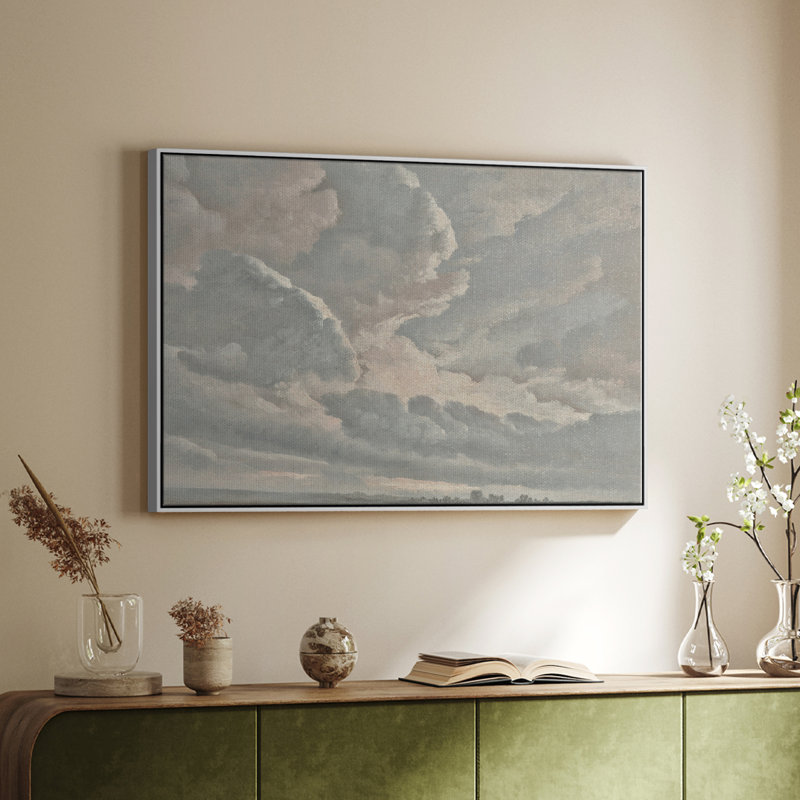 Paysage rétro CCXXVI, Toile encadrée flottée blanche, H 17 po x l 25 po x P 2 po