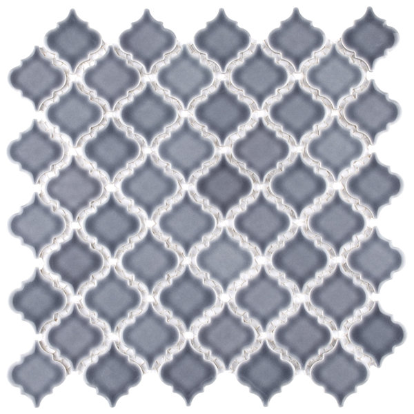 Hudson Tangier Imperial Grey 12-3/8 in. x 12-3/8 in. Porcelain Mosaic Floor and Wall Tile