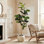 6ft Artificial Fiddle Leaf Fig Tree, Lifelike Faux Plant in Black Pot for Indoor Outdoor Decor