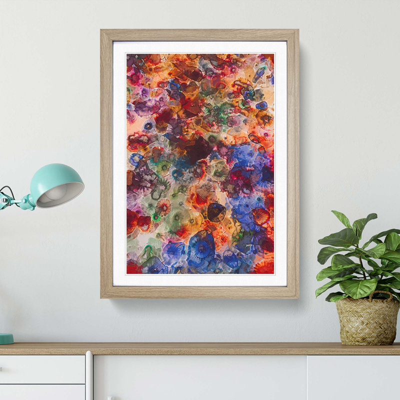 Colour Me in Abstract - Picture Frame Graphic Art Print, Oak Framed, 87cm H x 62cm W x 2cm D
