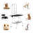 36” Dog Grooming Table with Basket Style Tool Shelf and Adjustable Arm