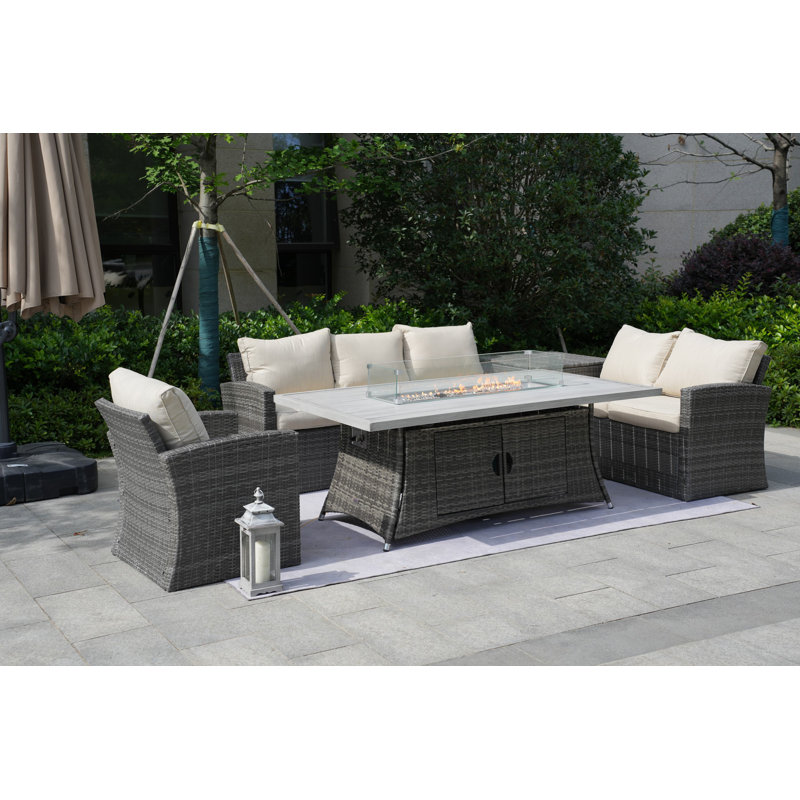 Alseepa 6 - Person Patio Conversation Set with Cushions