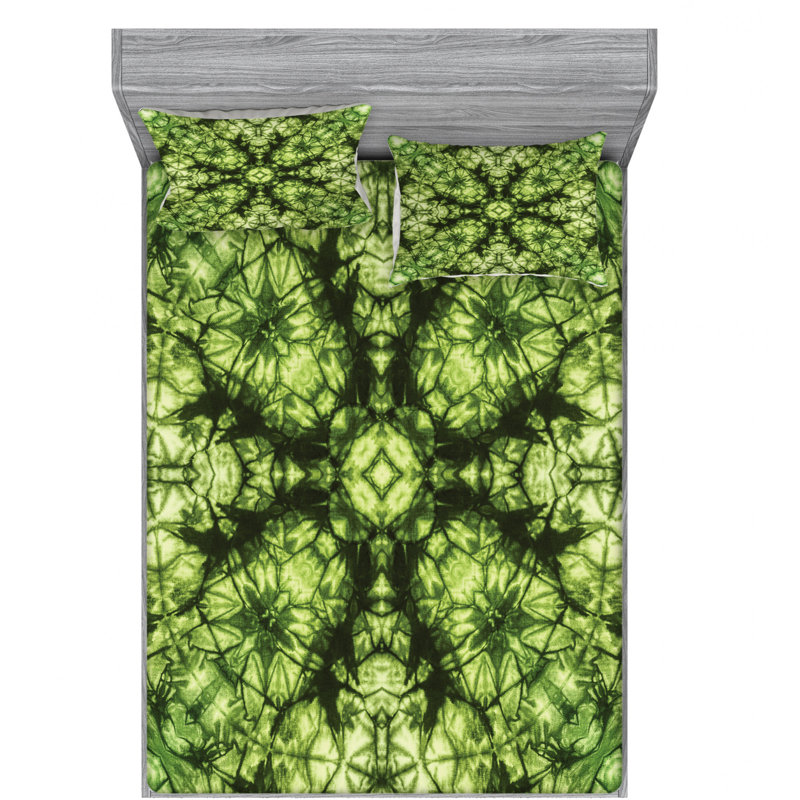 Microfiber Floral Sheet Set, Queen Sheet Set with Fitted Sheet