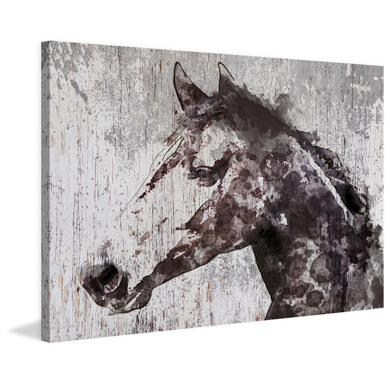 « acier dust cheval », reproduction d’art sur toile tendue, H 24 po x l 36 po x P 1,5 po