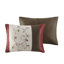 Édredon pour grand lit rouge 7 pièces - Aspect transitionnel et rembourrage en tissu de broderie comprenant un édredon, des taies décoratives, des oreillers et des jupes de lit Élégant lavable à la machine-118650070-118650074