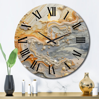 Horloge murale crème en métal