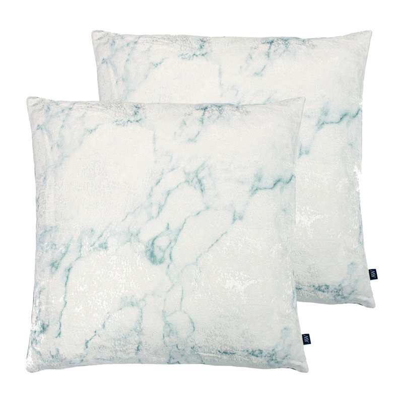 Cinnabar Abstract Square Cushion, Sea Green/Turquoise
