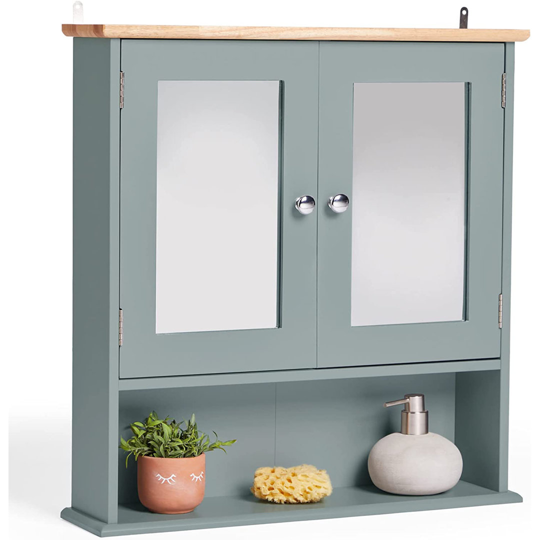 Adiel 56Cm W x 58Cm H x 13Cm D Wall Mounted Bathroom Cabinet