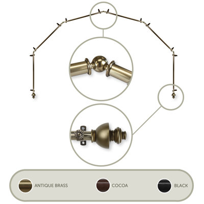 Andreasen 6-Sided Single Curtain Rod