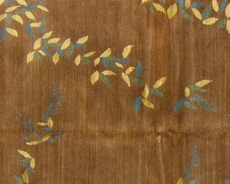 Floral Area Rug in Blue/Brown, Rectangle 3' x 5'