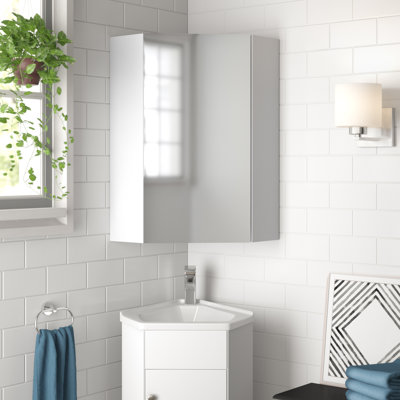 Jorri 14'' W 23.5'' H Corner Medicine Cabinet Mirror 2 Fixed