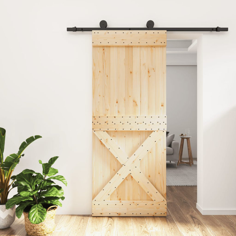 Porte coulissante avec quincaillerie Vidaxl, 33,5 po x 82,7 po