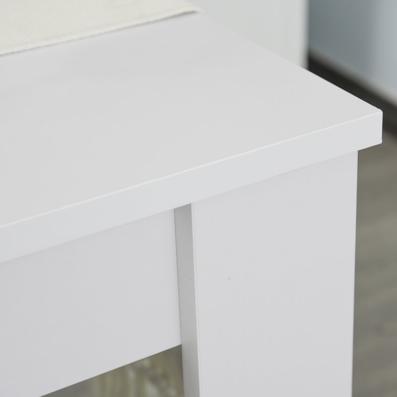 Balwant Kitchen Dining Table and 2 Benches Set, Small, White