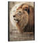 Pont, inspiration, bureau, art mural, rétro, fond en bois, tête de lion, peinture sur toile, décoration intérieure moderne, être fort et courageux, encadré 24 po x 36 po