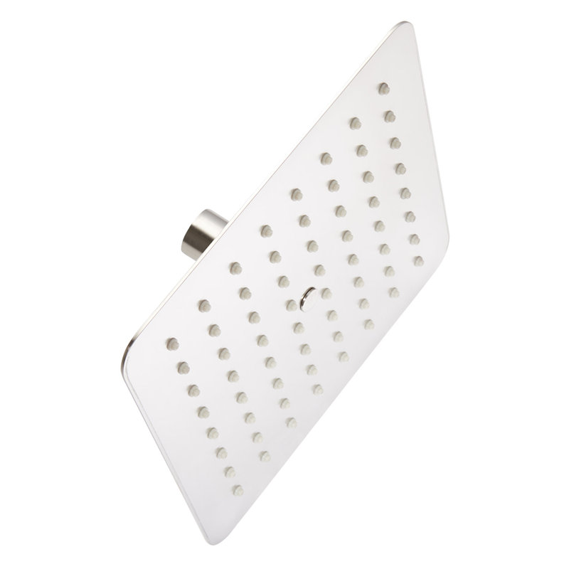 Signature Hardware 8" Modern Square Rainfall Shower Head with Rounded Corners  2.5 gpm, Brushed Nickel