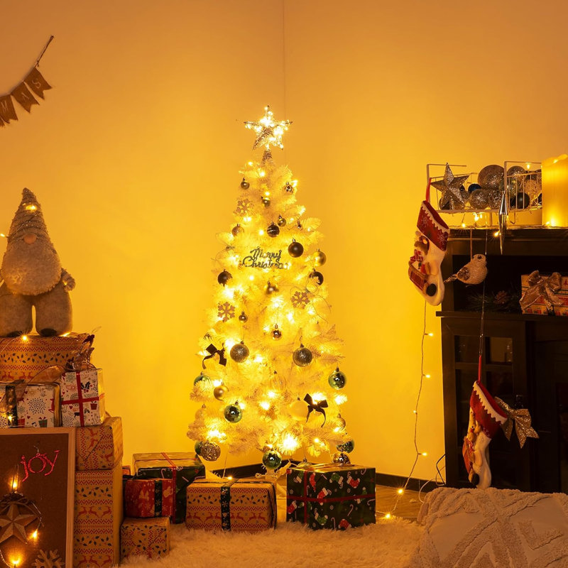 Arbre de Noël blanc illuminé, 4'