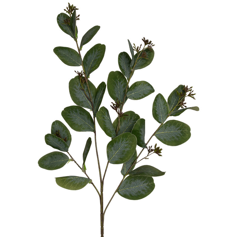 Seeded Eucalyptus Leaves Artificial Sprays - 33" - Green - Set Of 6