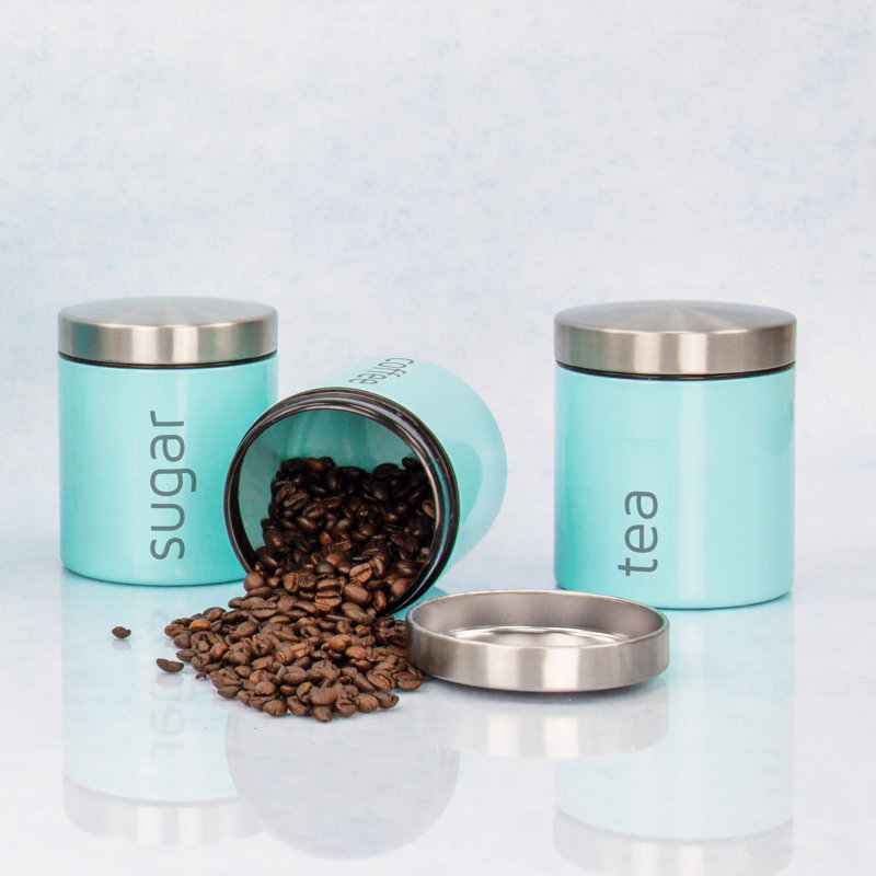 Dainty Metal Jar - Set of 3, Green