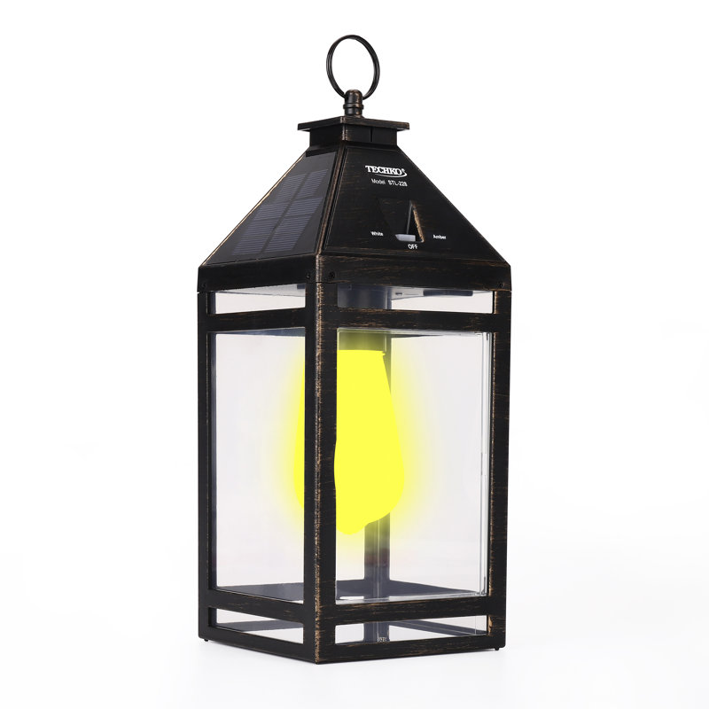 Black Solar LED Portable Hanging Outdoor Lantern