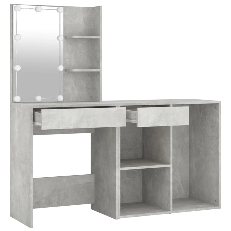 Itan Dressing Table with Mirror, Grey
