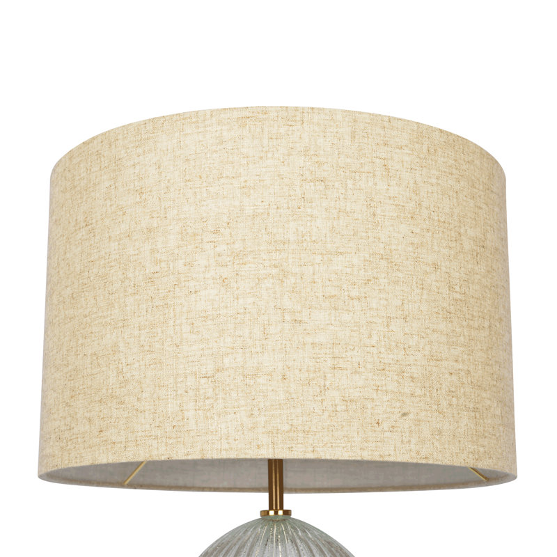 Lampe de chevet avec abat-jour en verre nervuré