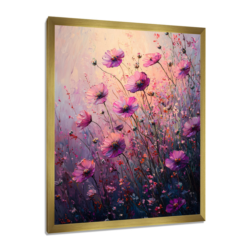 Barry - Floral Wall Art Living Room, H 20 po x l 12 po, Reproduction encadrée sans passe-partout, Doré