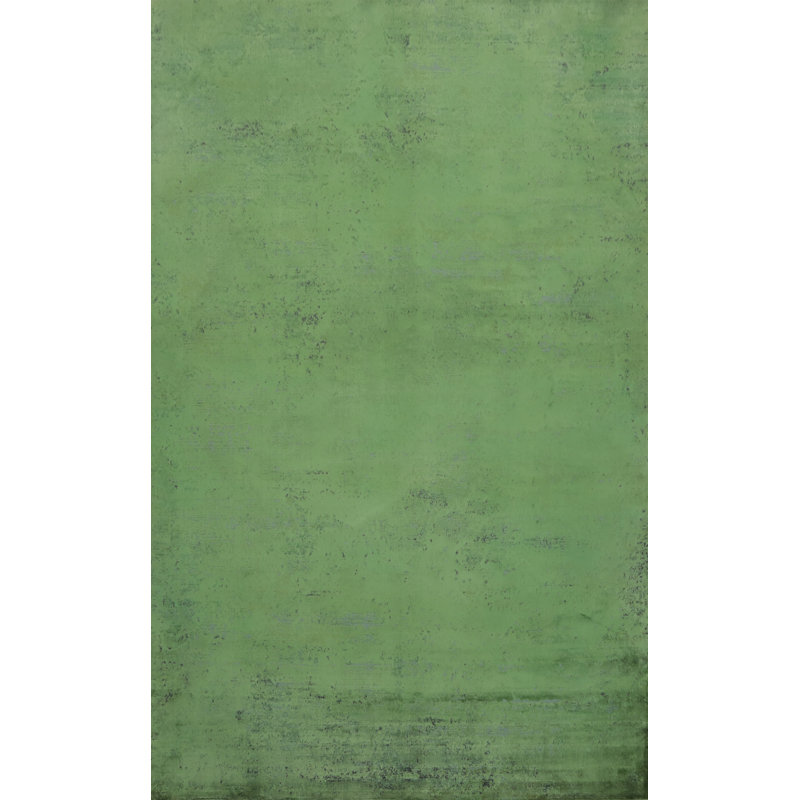 Tapis vert vibrant contemporain 5 x 7
