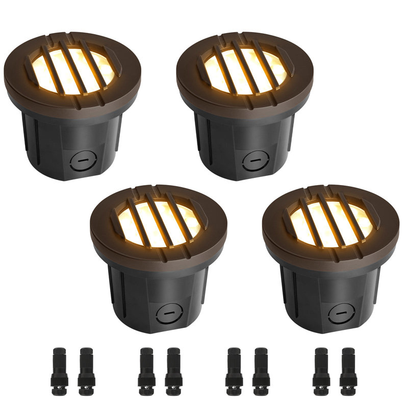 4PK oil-rubbed bronze Integrated LED Aluminum Landscape Well Light In Ground Outdoor