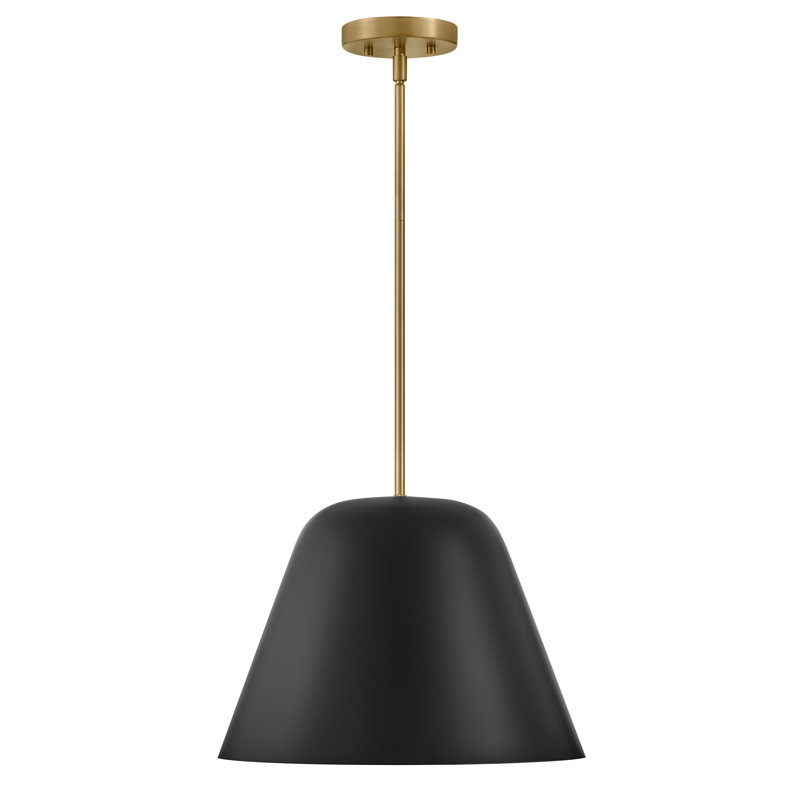 Cayson 1 - Light Lacquered Brass Pendant, Black, Black