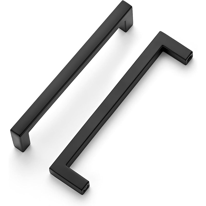 10 Pack Solid Kitchen Cabinet Handles Matte Black Cabinet Pulls Slim Drawer Pulls