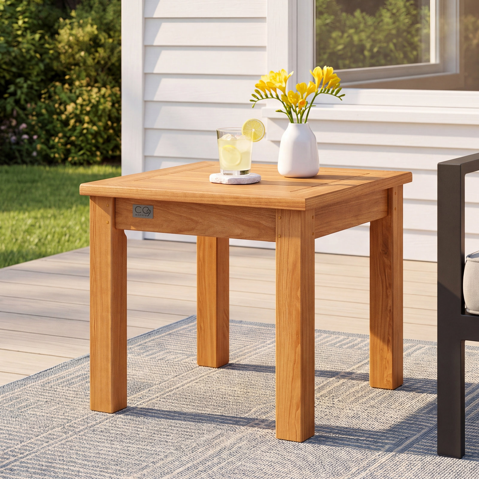 Knightly 20'' Teak Outdoor Side Table
