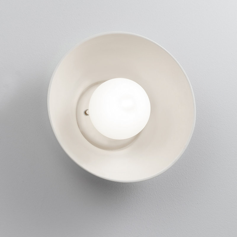 Rana Ceramic Flush Mounted Sconce, Bisque